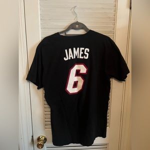 Adidas Lebron James Miami Heat Shirt Black Mens/Boys